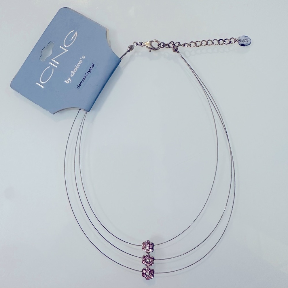 Y2K ICING by Claire’s 3 Strand Wire Choker with Genuine Crystal - Picture 16 of 16